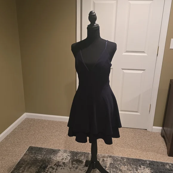 Emerald Sundae Navy Blue Layered Mini Dress - Picture 2 of 5